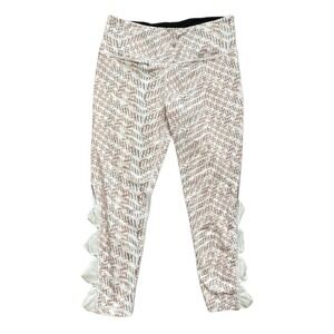 Victoria's Secret Knock Out White Pink workout Legging geometric bow medium crop